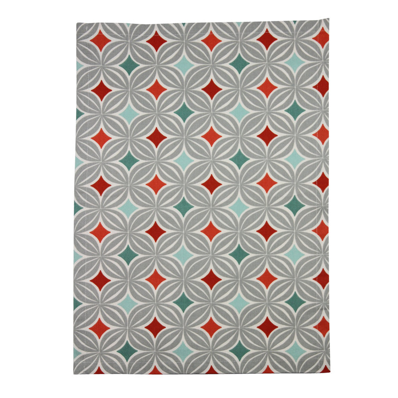 Mosley Linen Geometric Rectangle Napkin, Terracotta Orange