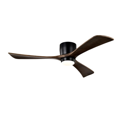 52" Dimmable LED  Ceiling Fan with Remote Control 3CCT Reversible DC Motor Timer Memory for Living Room or Kitchen