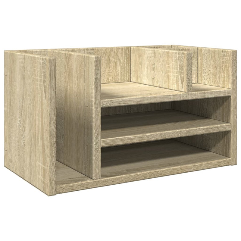 Desk Organiser 44.5X24x25 Cm Engineered Wood, Sonoma Oak