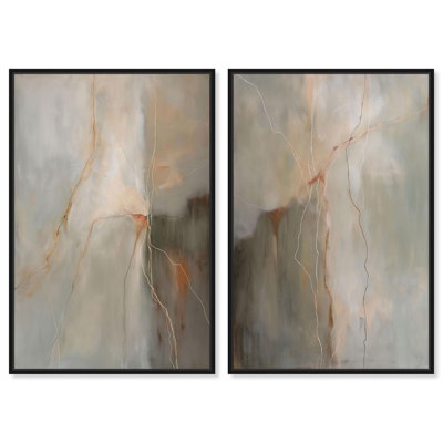 «Abstract Traces Set», ensemble de 2 boho abstrait par Art Remedy
