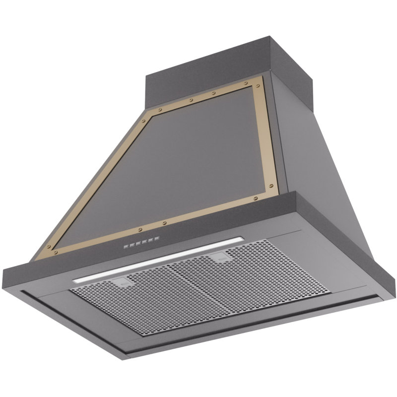 ILVE Nostalgie II Noblesse 30 in Range Hood, Graphite Matte/Brass