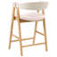 Upholstered Counter Stool with Solid Wood Frame