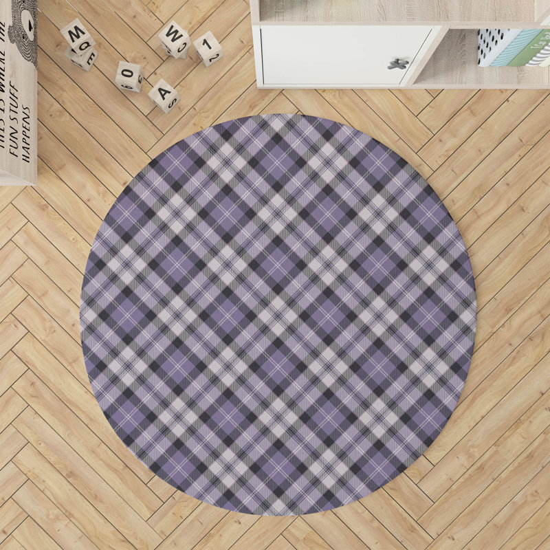 Tapis de jeu pour enfants Anthony Plaid, Mauve / Gris anthracite