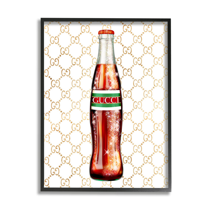 «Chic Cola Bottle Kitchen Glam Fashion» par Ziwei Li - cadre flottant, impression sur bois, H 20 po x l 16 po x P 1,5 po