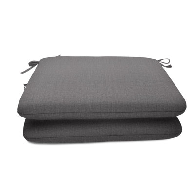 Casual Cushion Solid Sunbrella® Fabric 2-Piece Indoor/Outdoor Seat Pad Cushion, 20"W x 20"L, Cast Slate