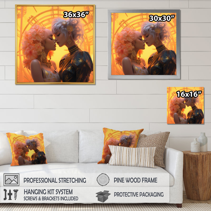 Funky Love Celebration I - impression, H 30 po x l 30 po x P 1 po, Cadre simple noir