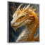 Reproduction d'art jaune et blanc avec griffes dorées et dragon-953429593-953429599