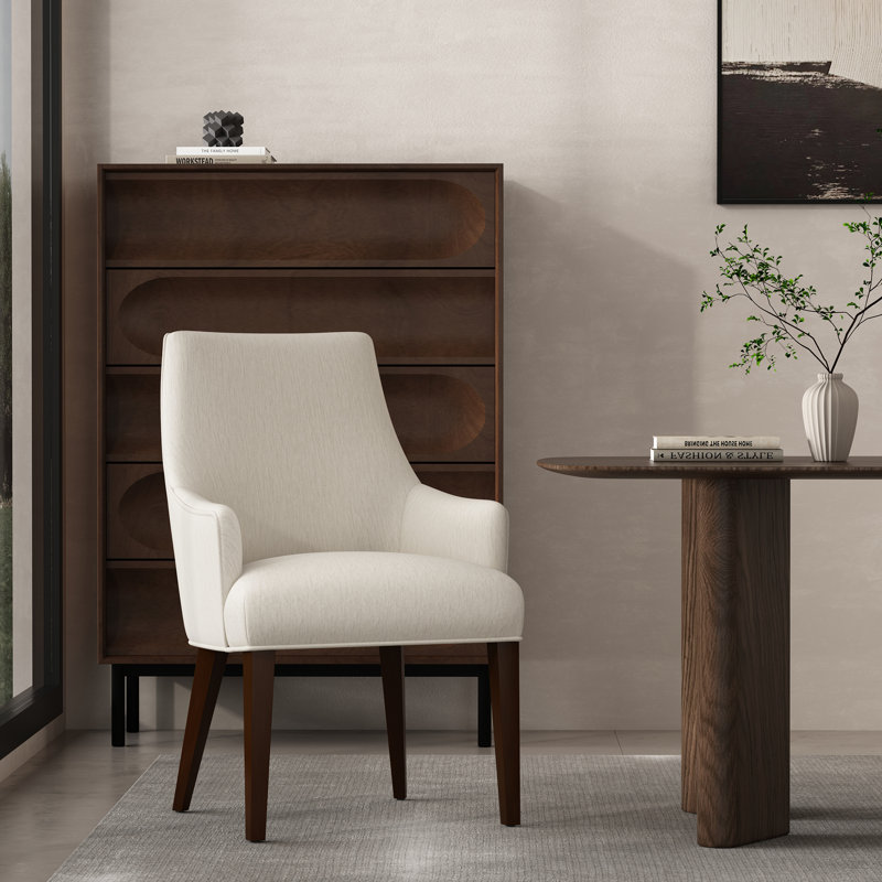 Fauteuil de salle à manger Beever, Crème, crème, 1