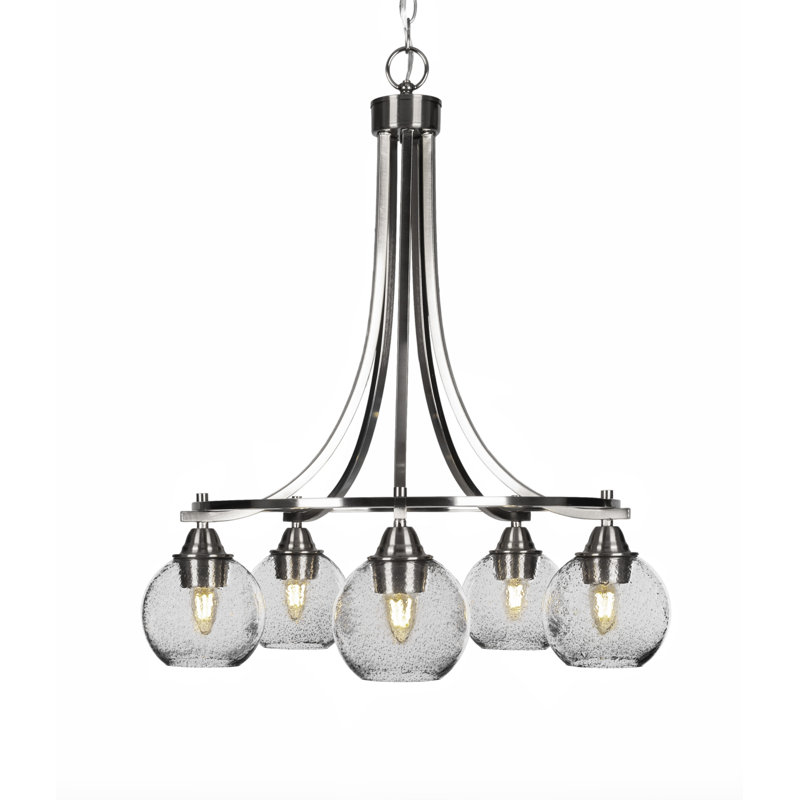 Lustre 5 lumières Michell, Nickel brossé