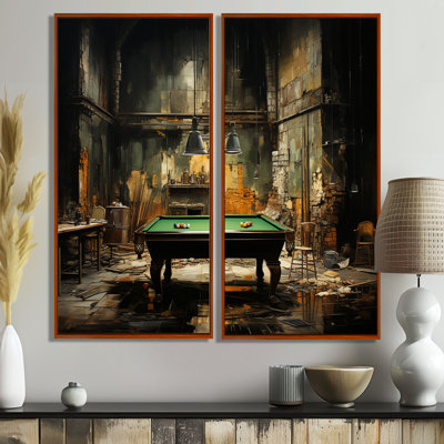 Billard Industrial Game I - Green Wall Decor