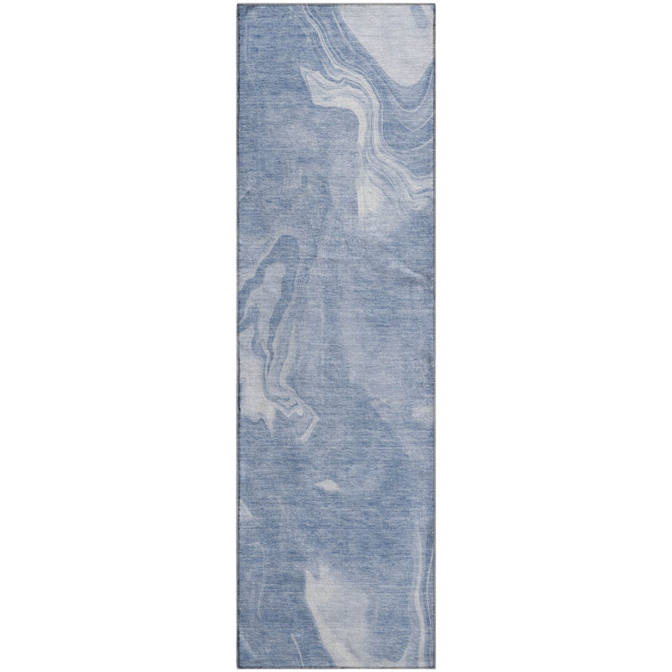 Premium Machine Washable Prisco Blue Rug
