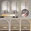Miroir arqué 28 po x 48 po à DEL pour la salle de bain, affichage de l'heure et de la température, rétroéclairage, antibuée, intensité variable, avec trois températures de couleur