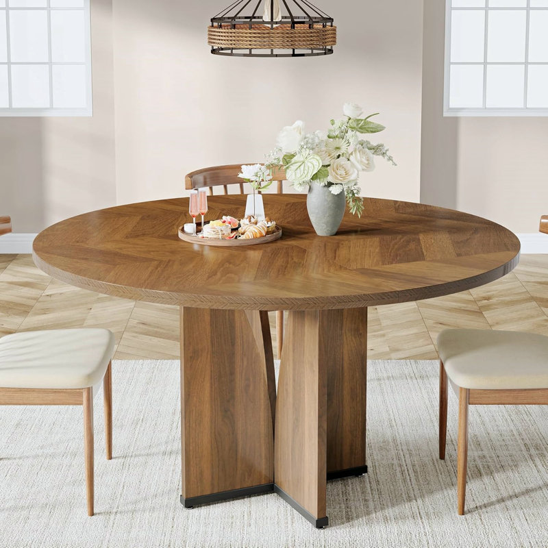 Round Dining Table, Walnut