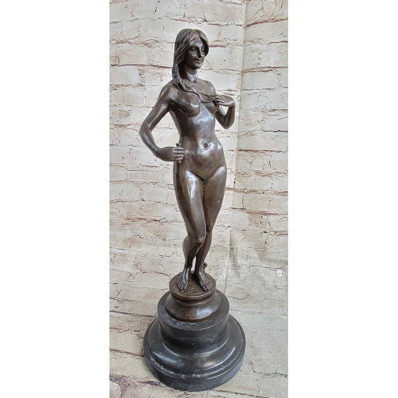 Ève dans le jardin d'Eden, sculpture de statue de bronze nu