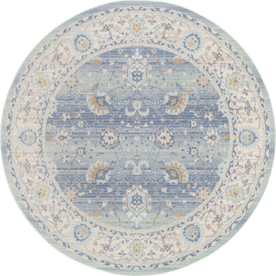 Tapis traditionnel Marciel couleur ciel
