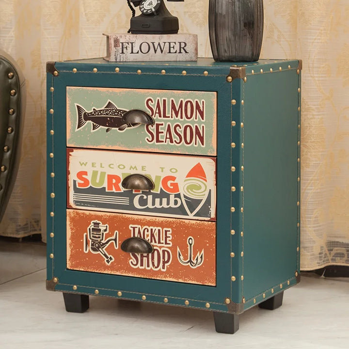 Anelly Retro Bedside Table Rustic Living Room Side A Few Solid Wood