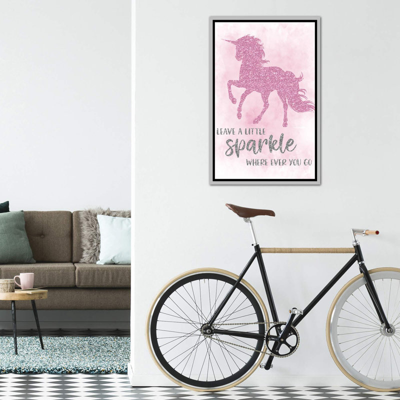 Art sparkle, H 26 po x l 18 po x P 1,5 po, Toile avec cadre argenté
