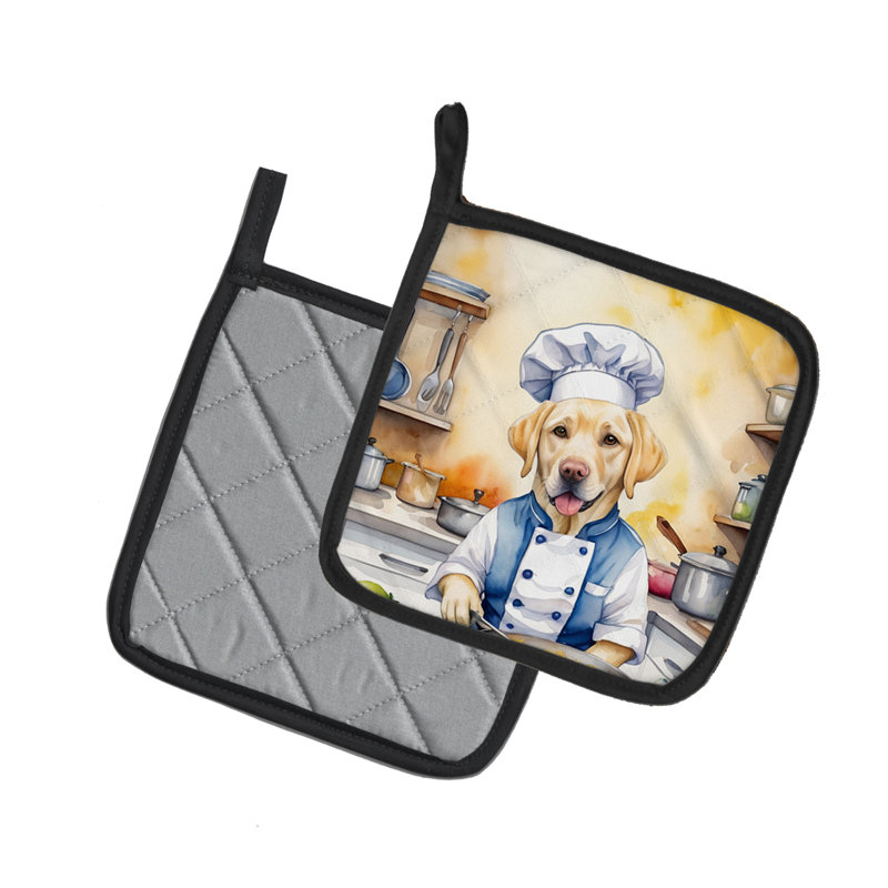 Caroline's Treasures The Dog Chef Polyester Potholder Set