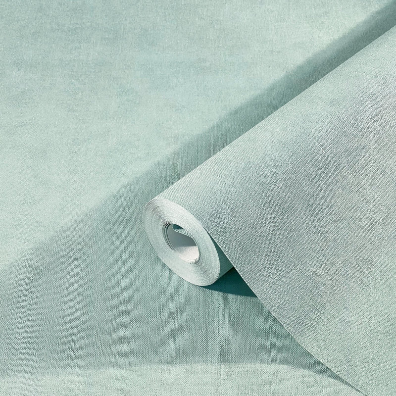Flora Collection Pearlescent Plain Texture Wallpaper Roll, Blue