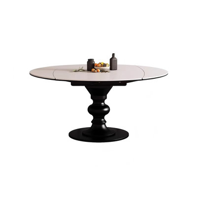 Sintered Stone Solid Wood Oak black and White Dining Table
