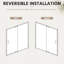 Porte de douche pivotante demi-cadre l 38 à 42 po x H 71 po en or brossé avec verre transparent-118349758-123417618