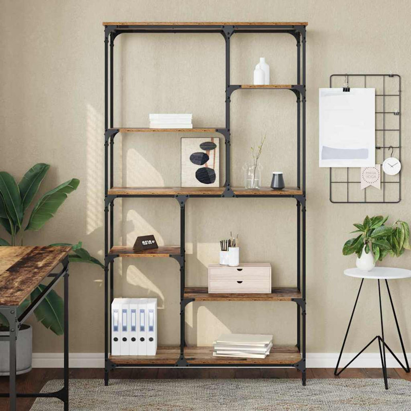 Bookshelf Engineered Wood Living Room Storage Home Furniture Modern, Old Wood