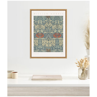 Poster William Morris Tulip and Rose 1876 by The Art Institute of Chicago Framed Canvas Wall Art Print