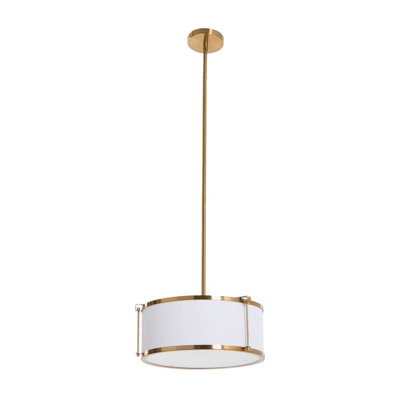 Metal Ceiling Light with Captured Linen Shade