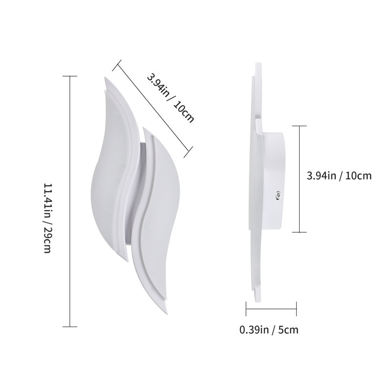2-Light LED Flush Mounted Wall Sconce, 6500K