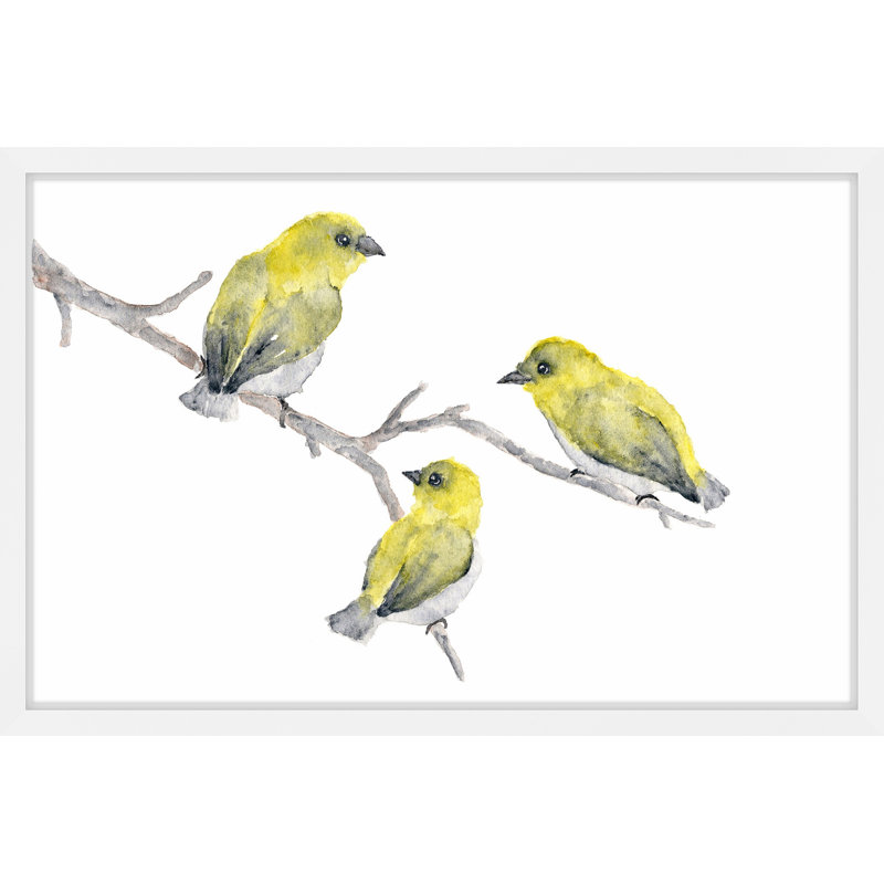 «Yellow Birds» par Thimble Sparrow - reproduction de cadre photo sur papier, H 24 po x l 36 po x P 1,5 po