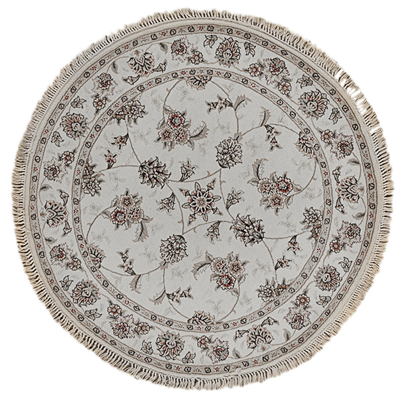 High-Quality Hand-Knotted Ivory Area Rug