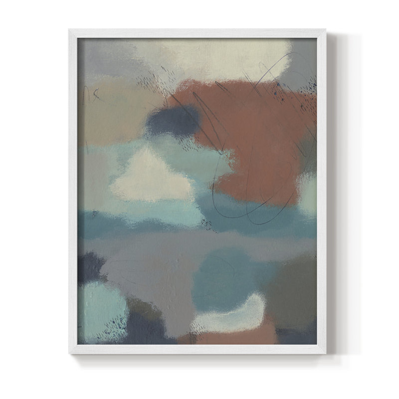 Floating By I Framed Print - Solid Wood, White, 10" H x 8" W