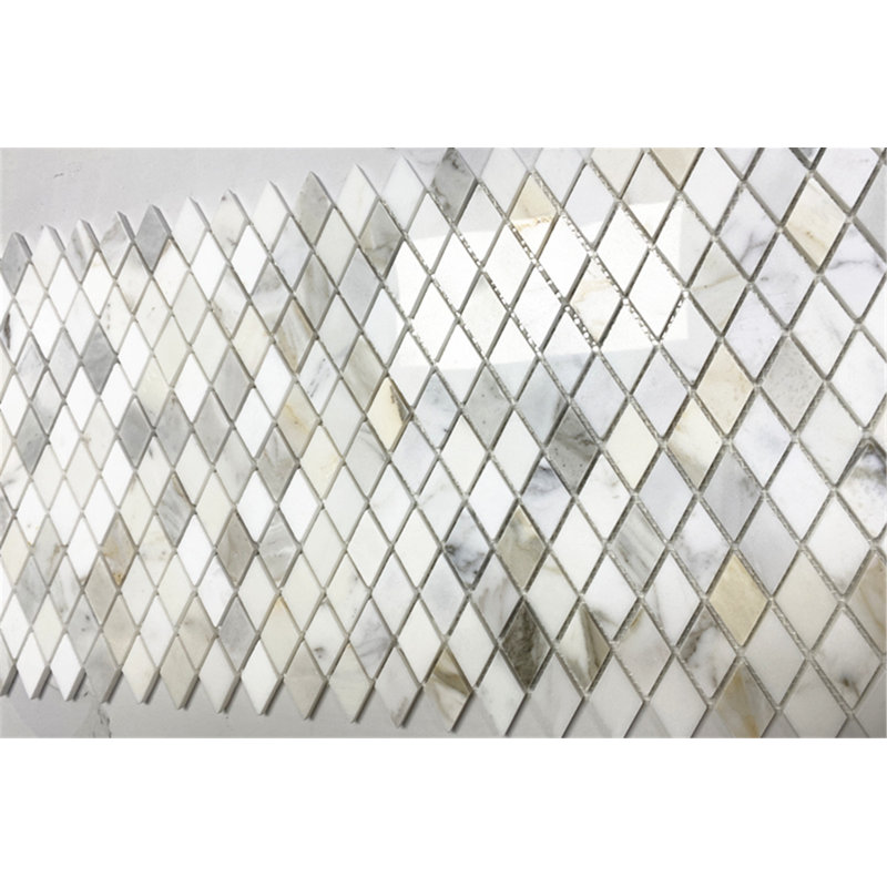 Calacatta 12" x 12" Marble Mosaic Tile, White/Gray