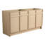 Meuble-lavabo 60 po avec contreplaqué verrouillable - 4 portes à fermeture douce en chêne de style moderne et durable