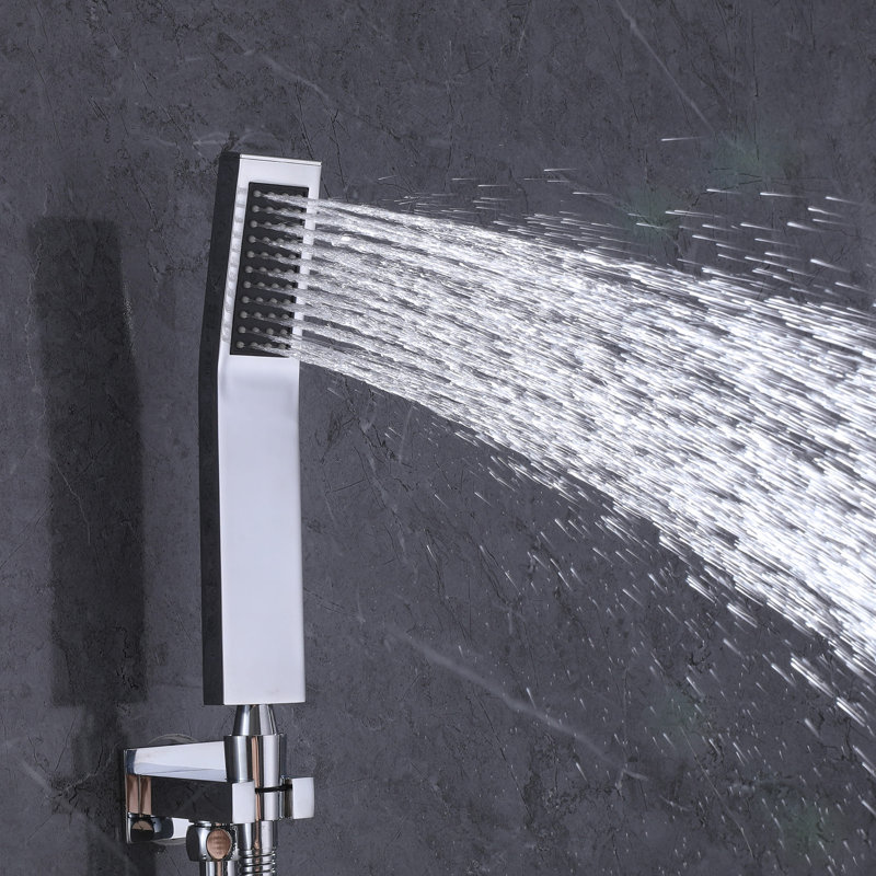 Système de douche à pression équilibrée avec valve brute et pomme de douche 10 pouces, Chrome