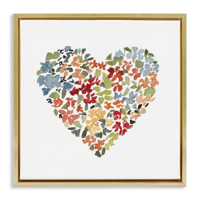 Blooming Earth Tone Heart Floating Frame, design by Lanie Loreth