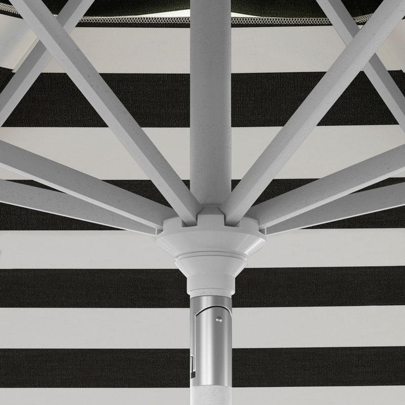 Parasol de patio blanc mat 11 pi., Blanc/Noir