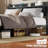 Metal Storage Bed with Upholstered Headboard, RGB LED Lights and Charging Station-1869956850
