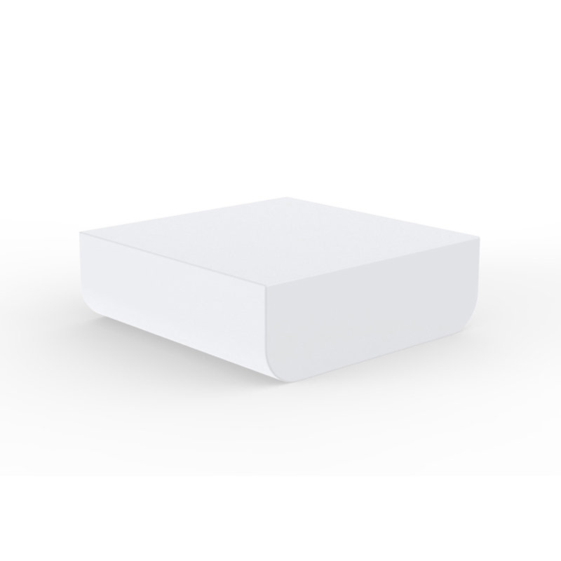 Table basse en plastique Ulm, L 23,5 po x L 23,5 po x H 11,75 po, DEL-glace