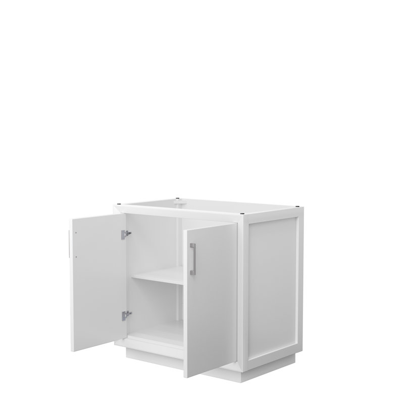 Base de meuble-lavabo simple 35,25 po Strada seulement, Blanc / gris