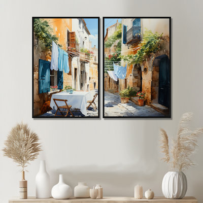 Laundry Day In Italy I - Impressions d'art moderne sur toile