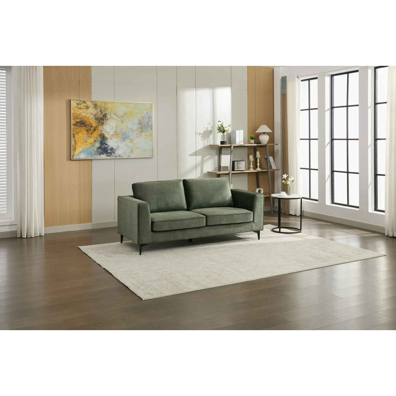 Carmen Modern Upholstered Sofa, 3, Green
