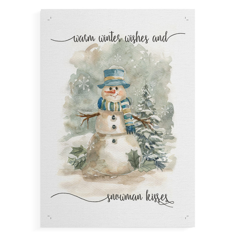 Snowman Kisses - Impression sur toile seulement - NON CADRE