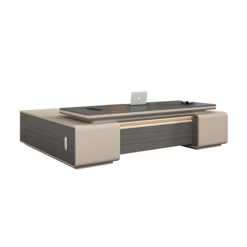 Bureau 86,61 "en L de qualité supérieure avec armoires doubles, H 29,53 po x l 86,61 po x P 62,99 po