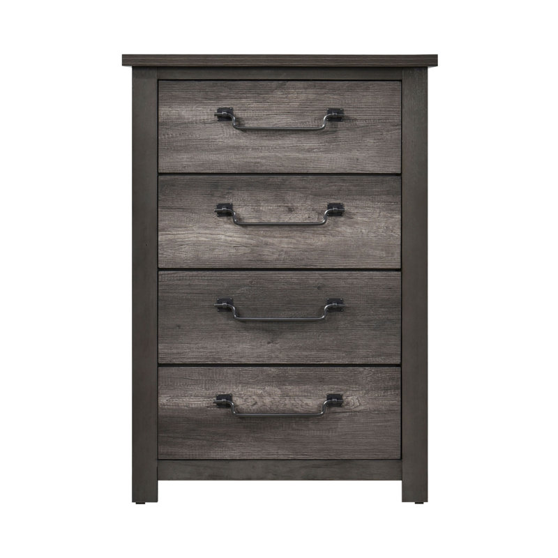 Commode de rangement grise 4 tiroirs 1 pièce