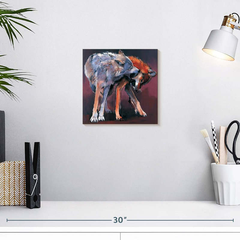 Crowle Two Wolves I, 10" H x 10" W