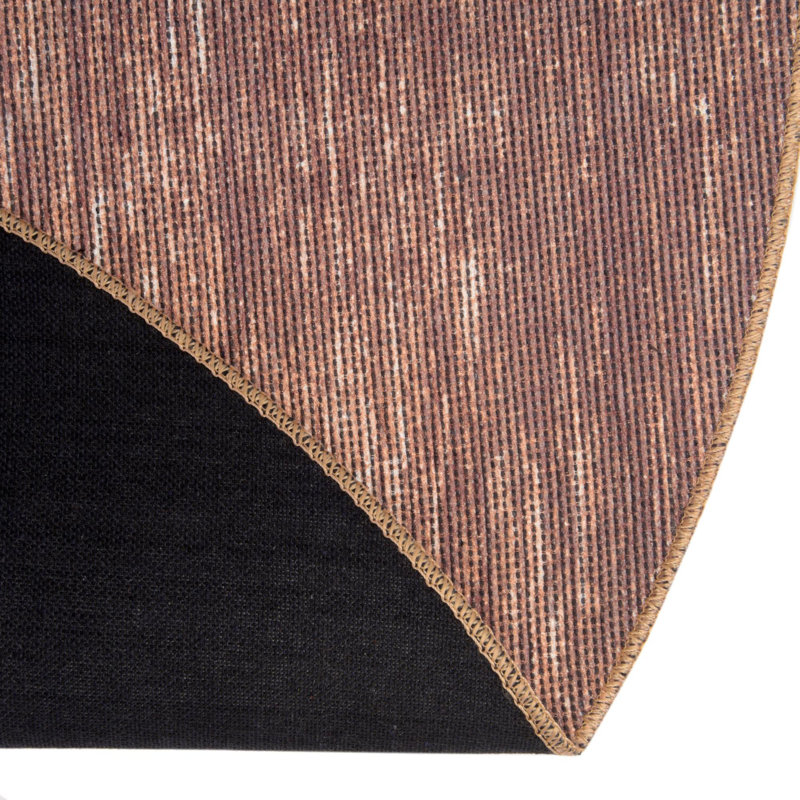Tapis en chenille Power Loom brun, Rond 5 pi