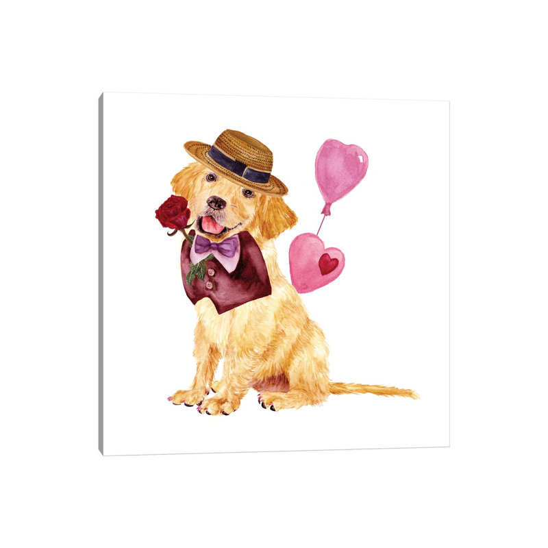 Valentine Puppy V by Melissa Wang - Wrapped Canvas Panoramic Gallery-Wrapped Canvas Giclée, 30.48 cm H x 30.48 cm W