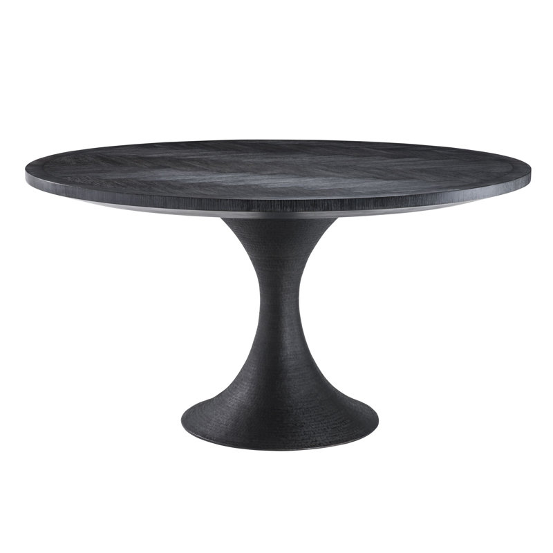 Melchior Round Dining Table, Charcoal