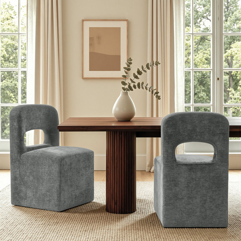 Chaises de salle Ã  manger rembourrÃ©es Ã  roulettes, fauteuil simple moderne avec roulettes silencieuses pour le salon, livrÃ© assemblÃ©
